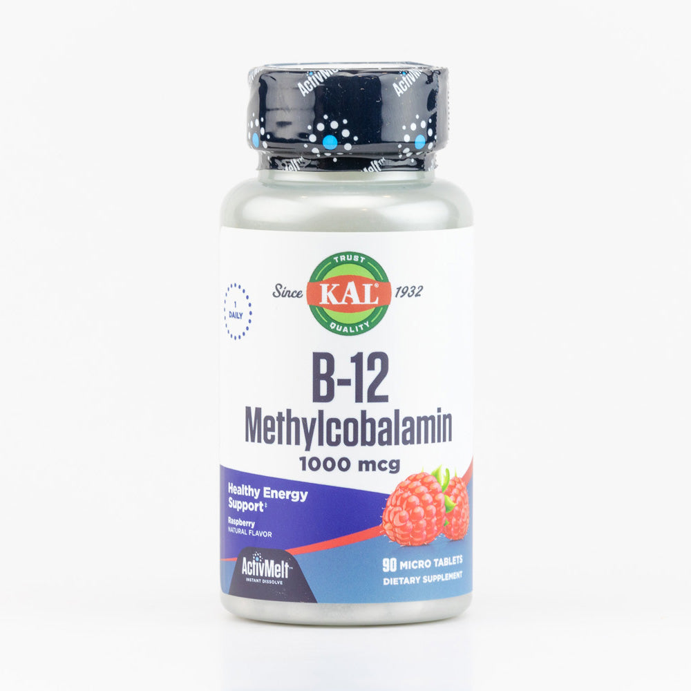 KAL B-12 Methylcobalamin 1000 mcg ActivMelt Raspberry 90 Micro Tablets